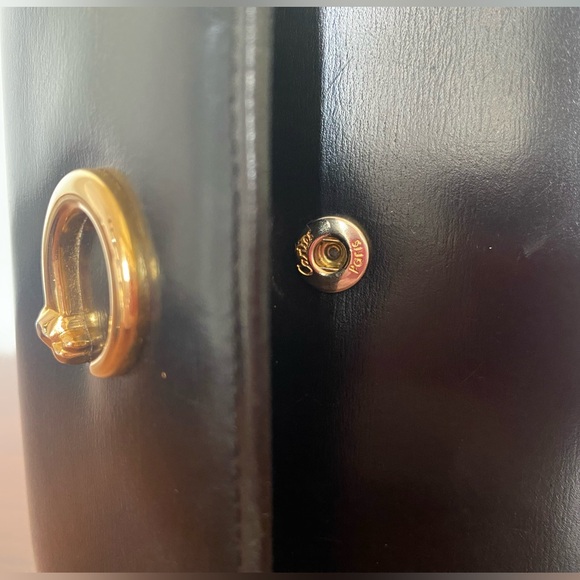Cartier Black Leather and Gold Panthere Trifold Wallet - Picture 12 of 15